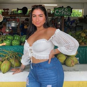 White lace crop top